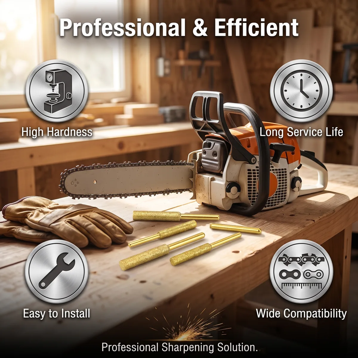 Diamond Sand Oil Saw Blade 4.0 Electric Chainsaw Chain Grinding Head Sander Grinding Machine Grinding Head Saw File Polishing image 7