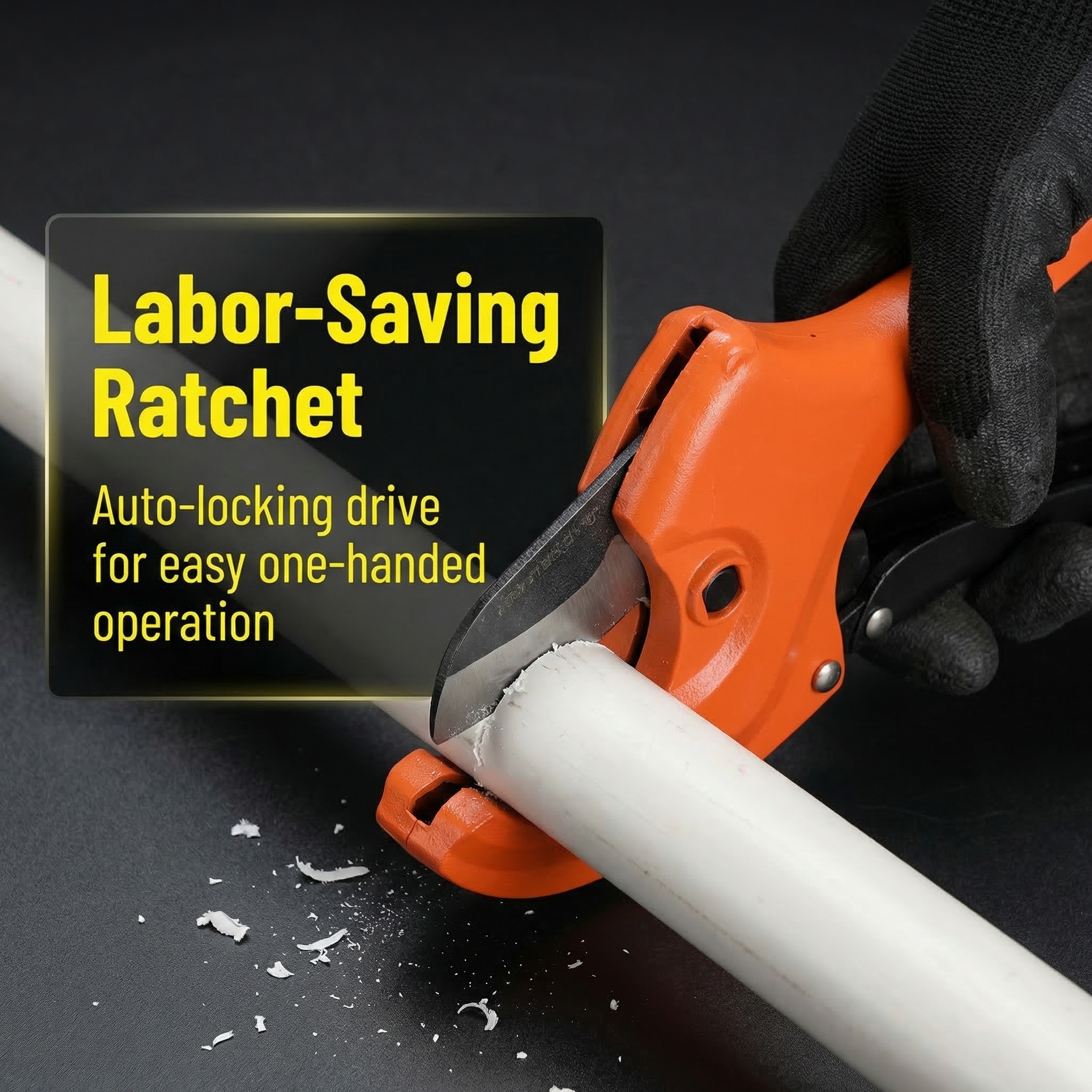 Die-Cast Aluminum Handle Body Clamp-On Pipe Cutter 65Mn Blade HRC 55 Quick-Change Design for Efficient image 5