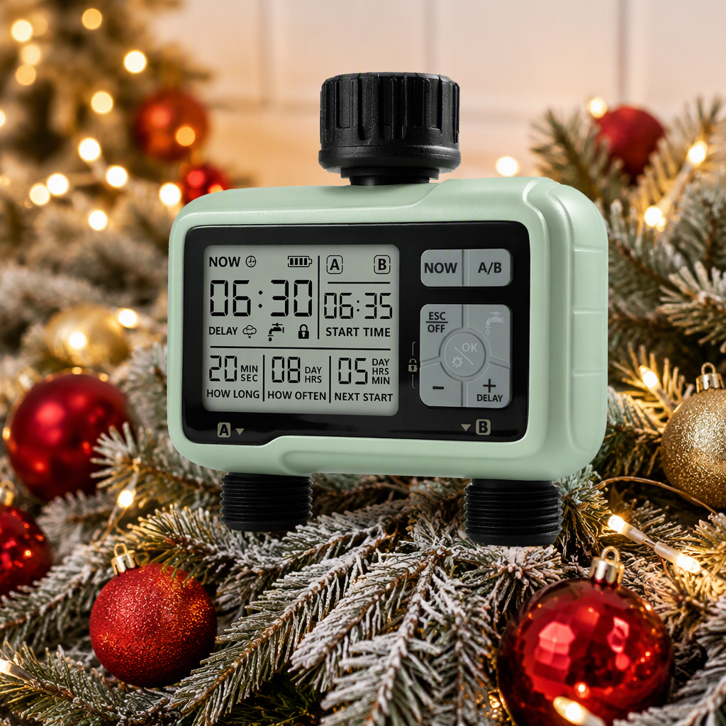 Digital 2 Outlet Water Timer Automatic Irrigation Controller LCD Garden Watering Scheduler for Lawn Drip System image 2