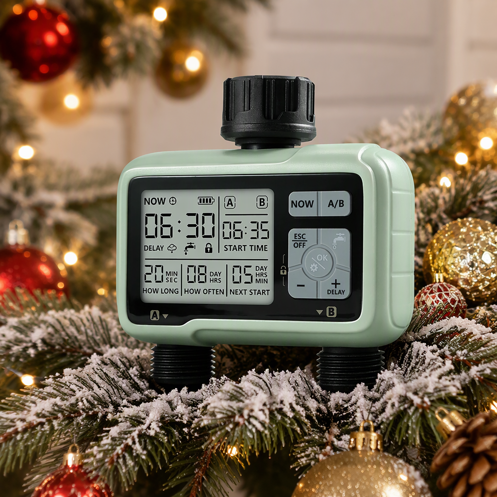 Digital 2 Outlet Water Timer Automatic Irrigation Controller LCD Garden Watering Scheduler for Lawn Drip System image 6