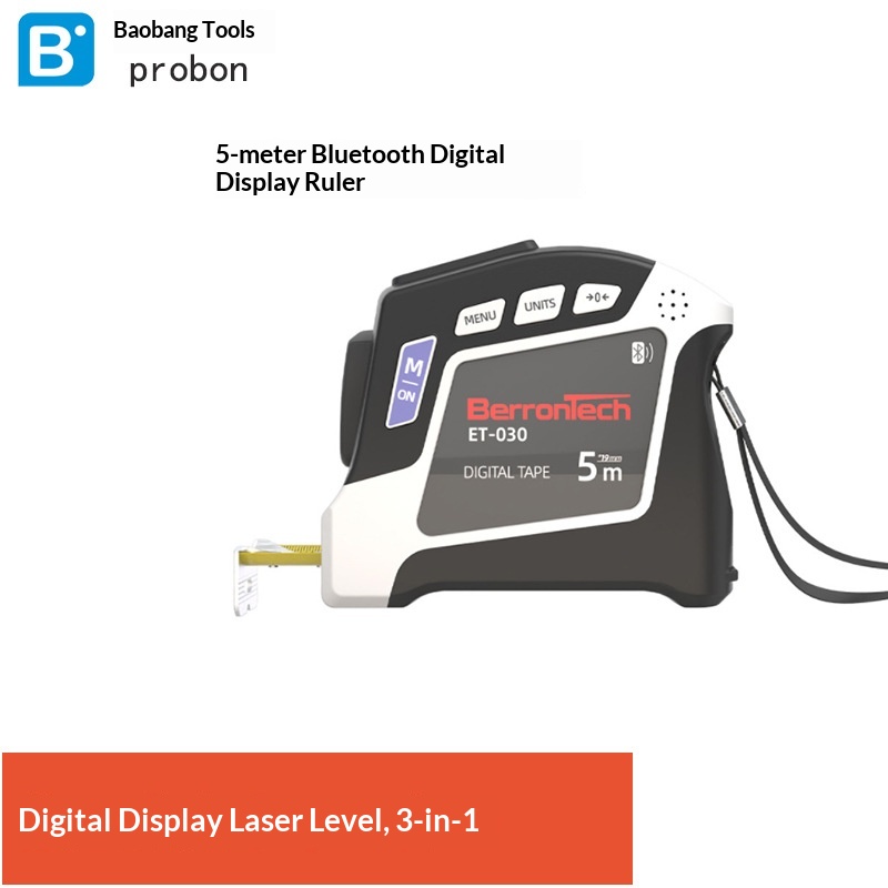 Digital Display 5M Metric Tape Measure Bluetooth Connectivity USB Rechargeable Self-Winding Measuring Tool image 5