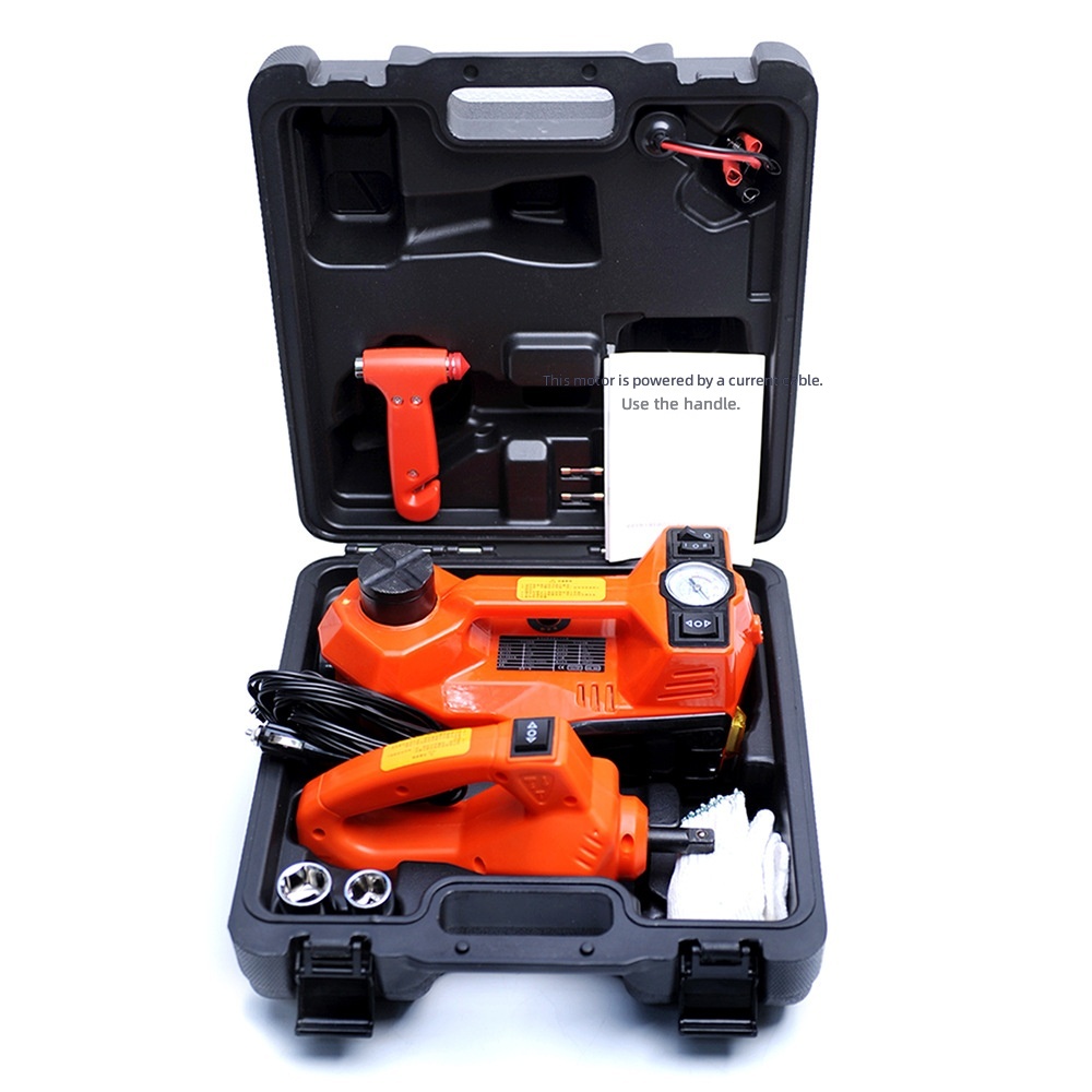 Dingshang Off-Road Dedicated 5T Electric Jack & Air Pump Combo Car Emergency Tool Kit with LED Light 150W 450mm Max Height image 4