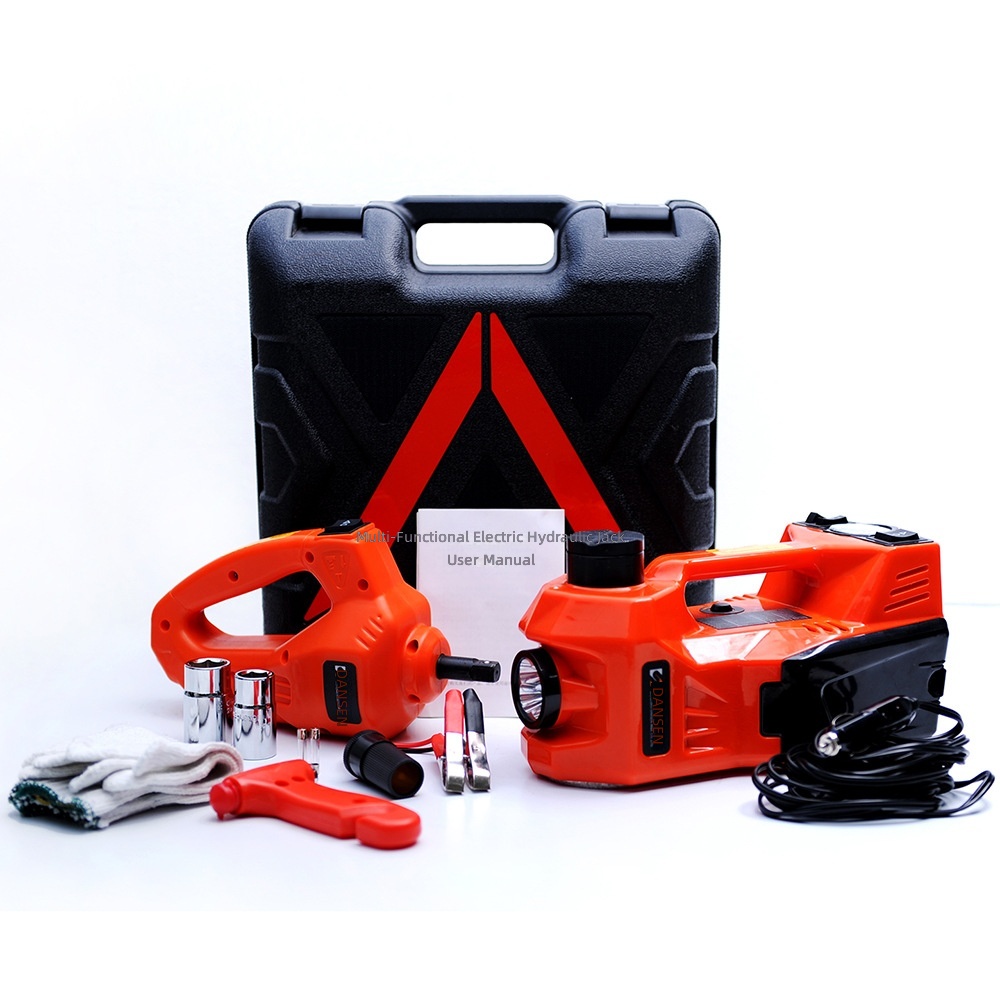 Dingshang Off-Road Dedicated 5T Electric Jack & Air Pump Combo Car Emergency Tool Kit with LED Light 150W 450mm Max Height