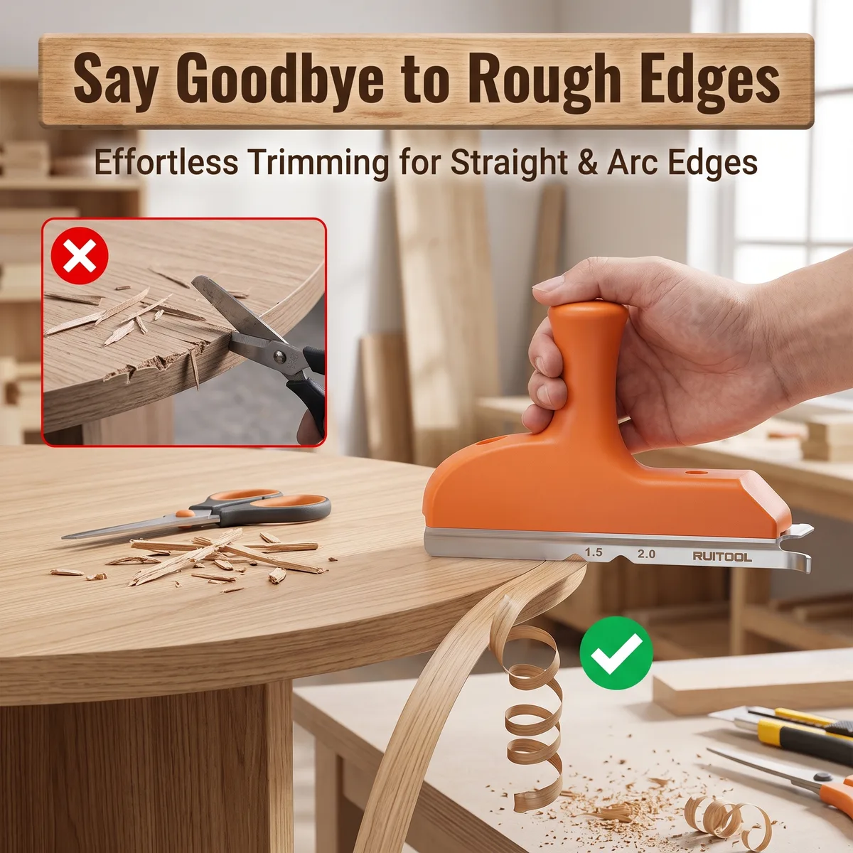 Edge Banding Strip Trimmer Three-in-One Special-Shaped Trimmer for Ecological Board Arc Planer Deburring Chamfer Planer image 5