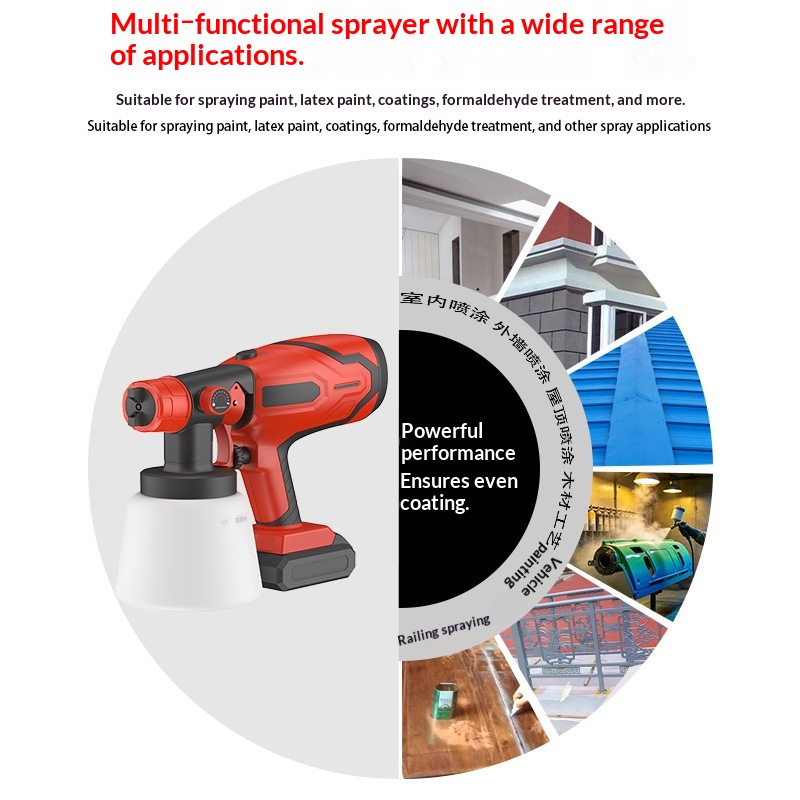 Electric Automatic Spray Gun Paint Sprayer Cross-Border New Model Compact High-Atomization Disinfection Lithium Powered Painting image 3