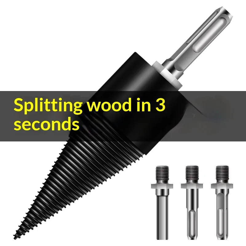 Electric Hammer Drill & Impact Drill Firewood-Splitting Tool with Splitting Cone and Drill Bit Square/Hex Shank Multi-Length image 6