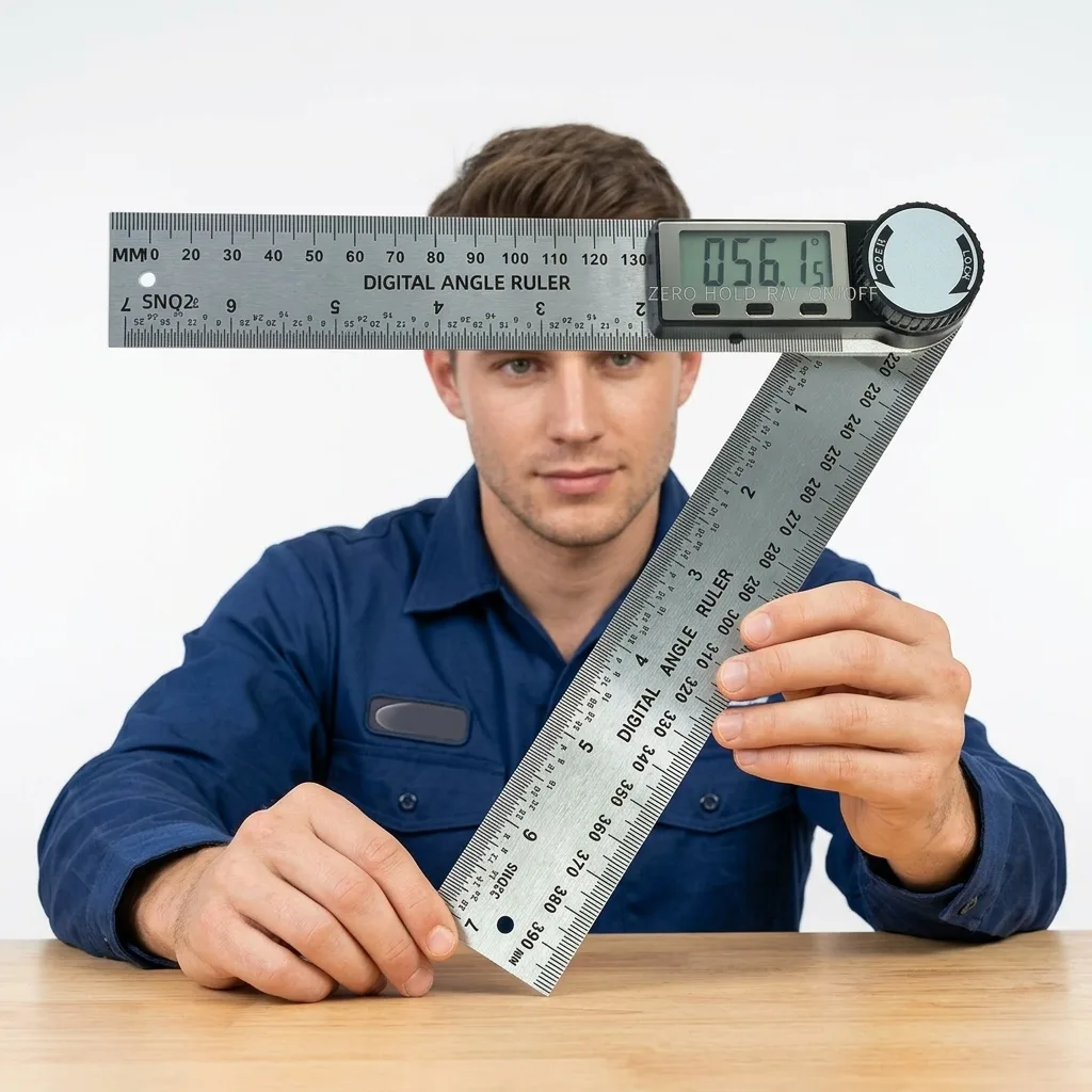 Electronic Digital Angle Ruler High-Precision Universal Protractor Multi-Functional Woodworking Angle Gauge Made China; Stock image 5