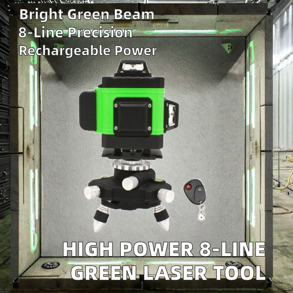 Factory Industrial Grade High Power Accuracy 8 Green Cross Lines Laser Levels 360 Tool OEM Quality image 2