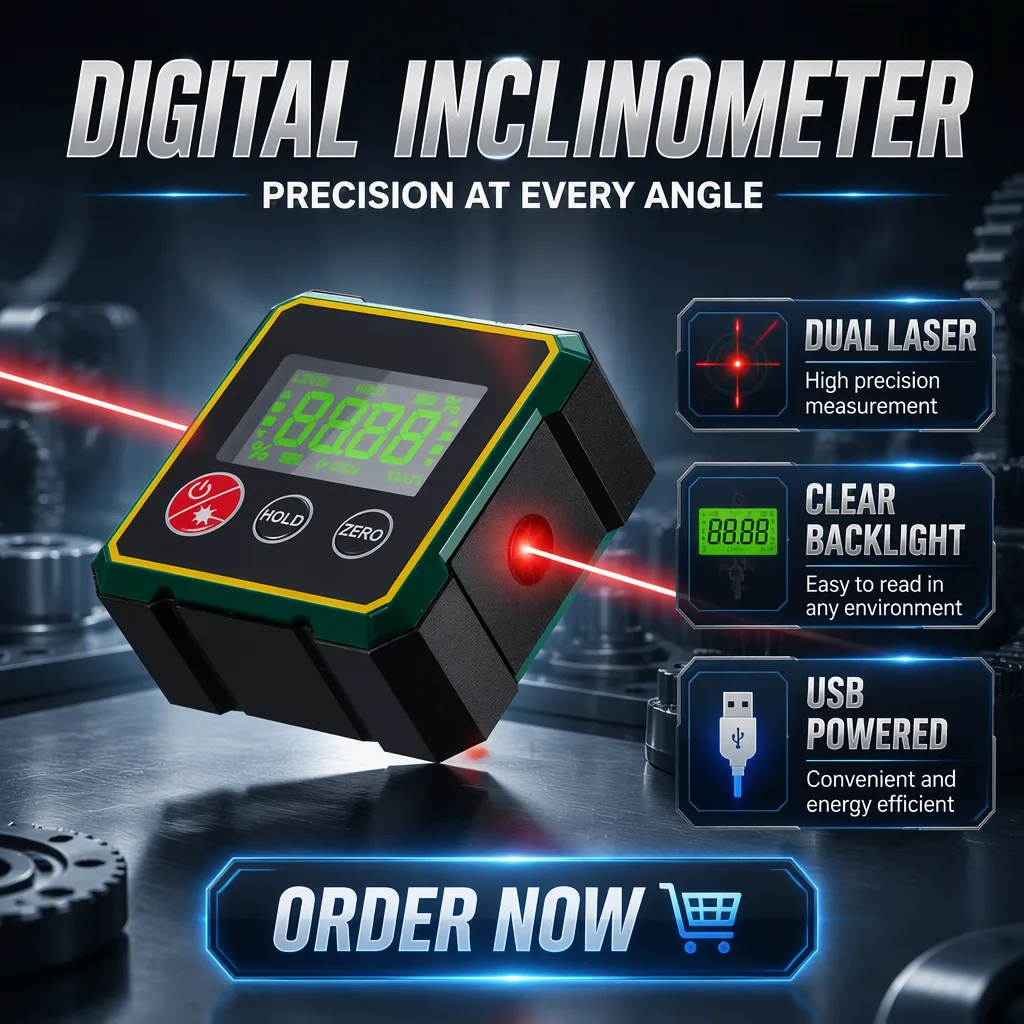 Factory Wholesale Electronic Digital Inclinometer Magnetic-suction Angle Meter 360-degree Level Made in China image 4