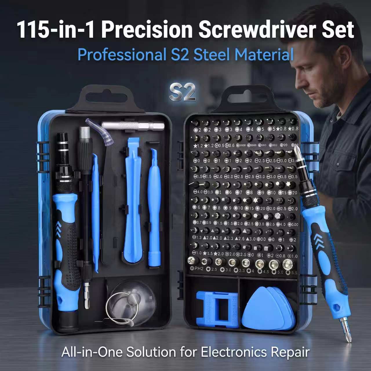 Factory Wholesale Multifunctional Repair Tool Set New 115 1 Screwdriver Bits Watch Phone Repair Screwdriver Kit OEM Customizable image 5