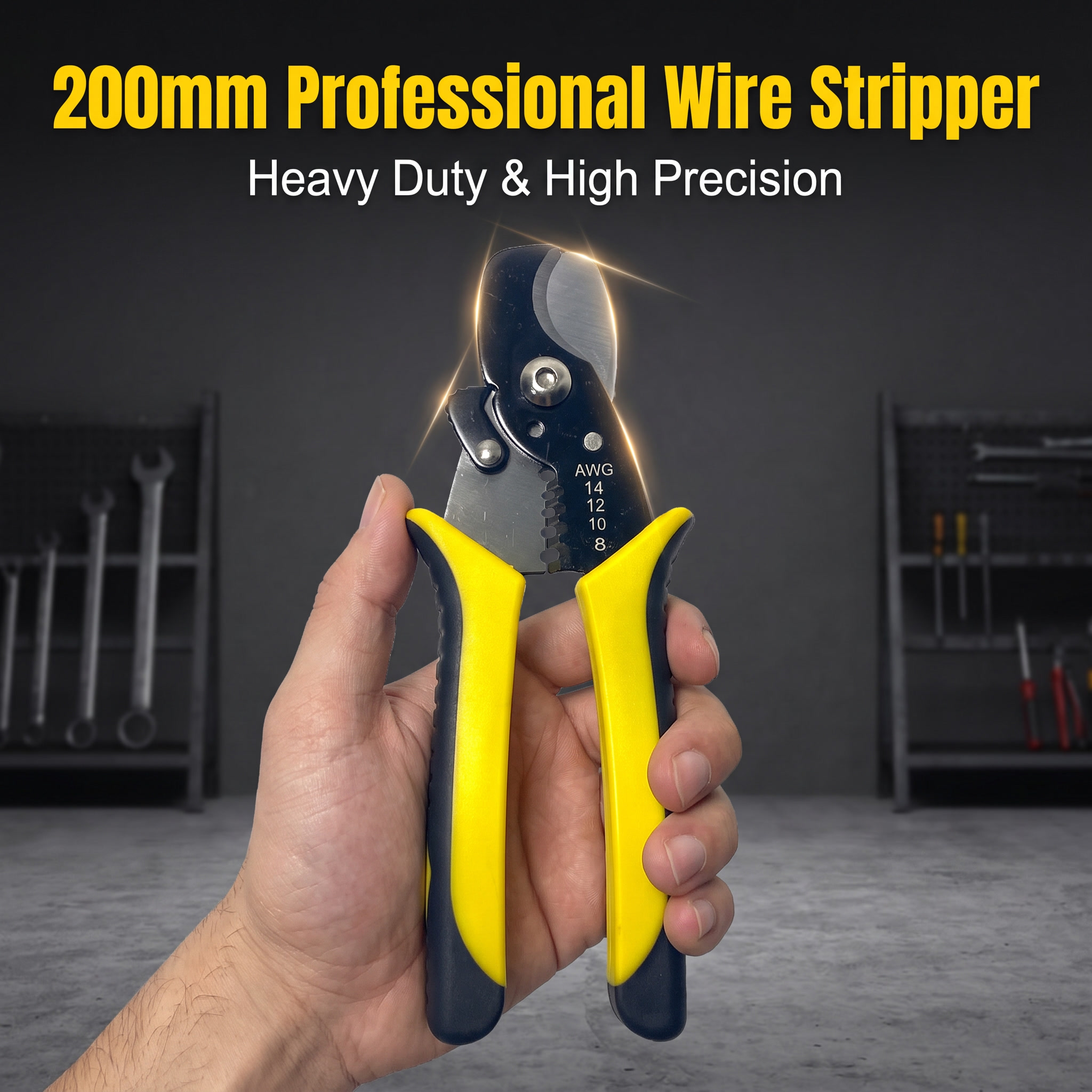 FB6001 Industrial Grade Steel Multi-Functional Wire Stripper Cable Cutting Pliers Soft Grip Handle ESD-Safe Imperial Measurement image 2