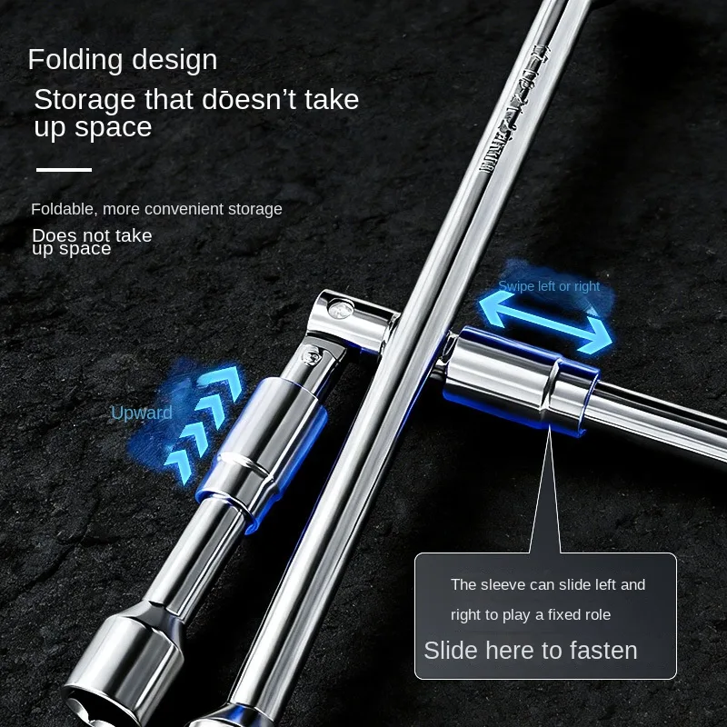 Folding Cross Wrench Labor-Saving Disassembly Tire Wrench Extended Multi-Function Emergency Maintenance Tire Change Tool Alloy image 4