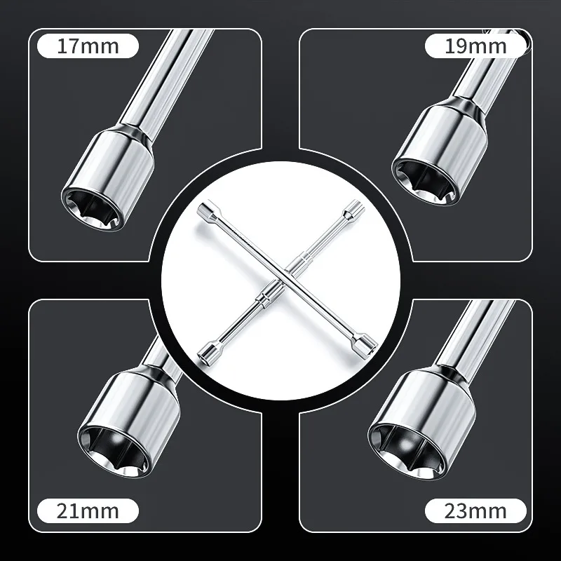 Folding Cross Wrench Labor-Saving Disassembly Tire Wrench Extended Multi-Function Emergency Maintenance Tire Change Tool Alloy image 5