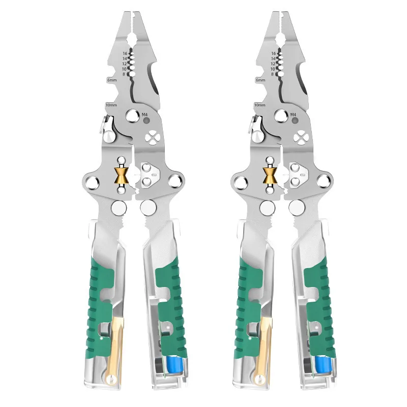 Folding Voltage Tester Screwdriver Wire Stripper Cable Divider Winding Tool Crimping Pliers High-Carbon Steel Folding image 6