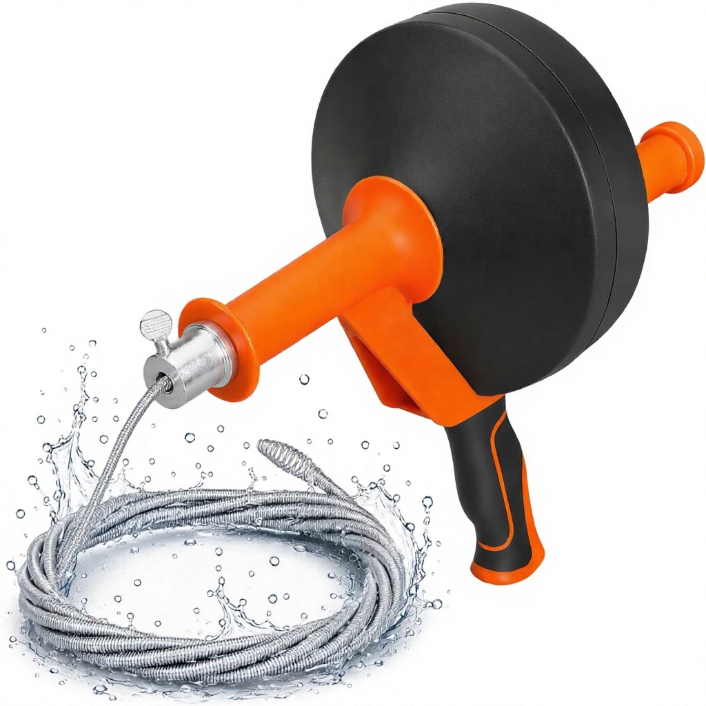 Hand Electric Drain Auger 25 Ft Plumbing Snake With Drill Adapter Flexible Spring Steel Pipe Clog Remover image 3