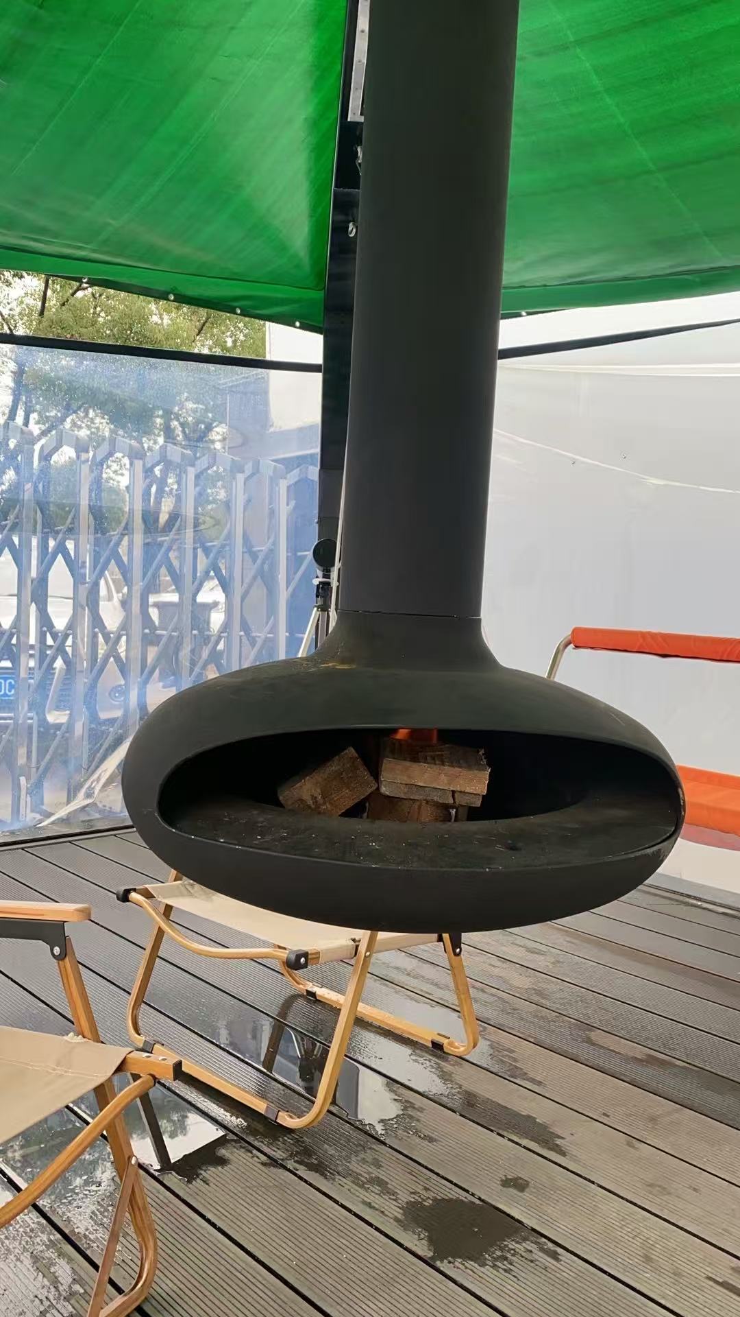 Hanging Fireplace Flying Saucer Metal European Style Decoration Alcohol Stove Villa Homestay Living Room 3D Atomized Atmosphere image 2