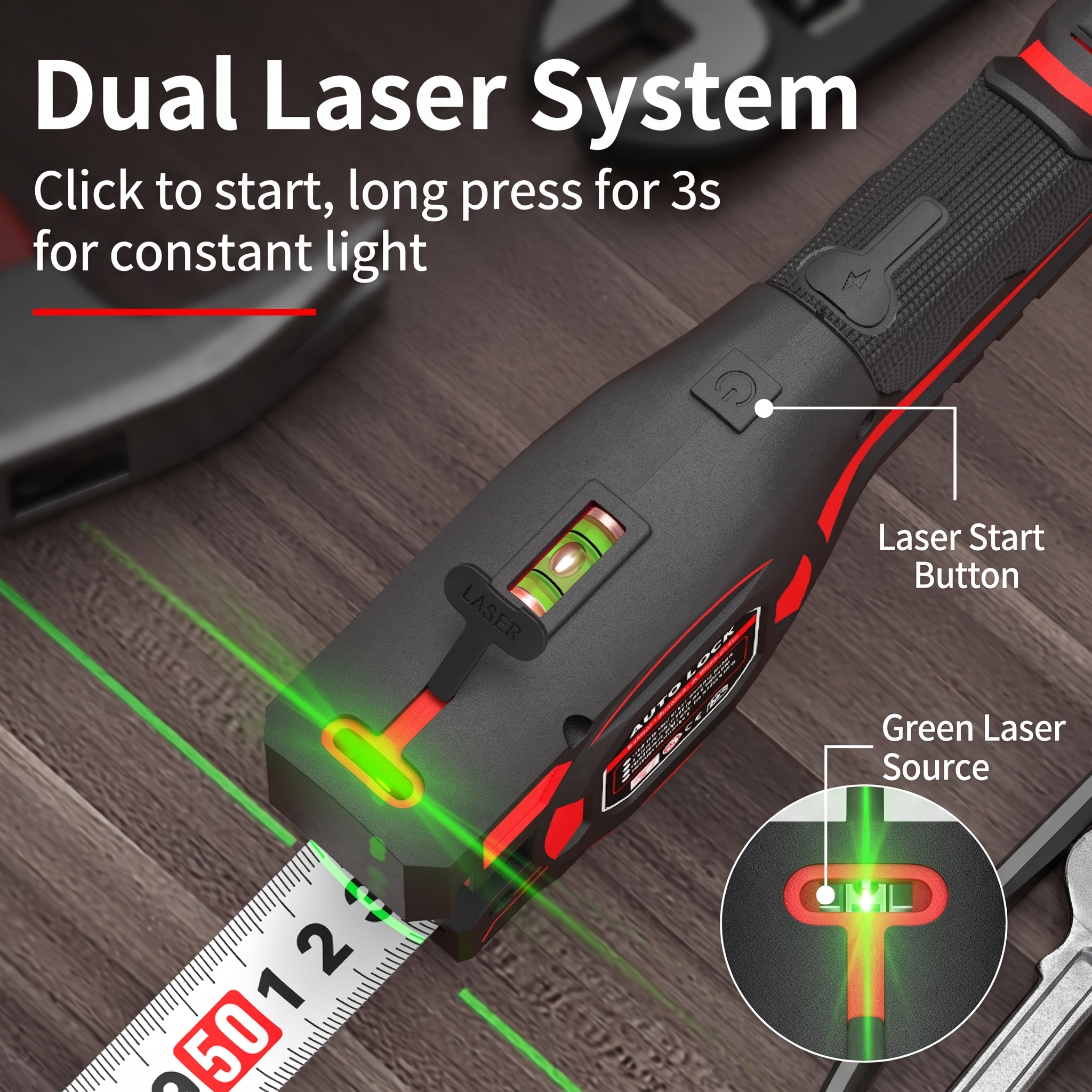 High-Precision 2-in-1 Laser Tape Measure5m Range 0.1m Accuracy LightweightCombines Steel Tape Laser Distance Measurement image 2