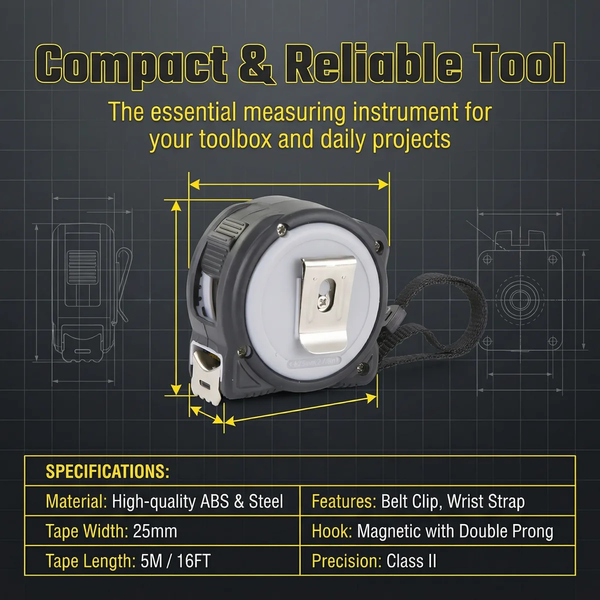 Tape Measure Case Blade 5m ABS Stainless image 5