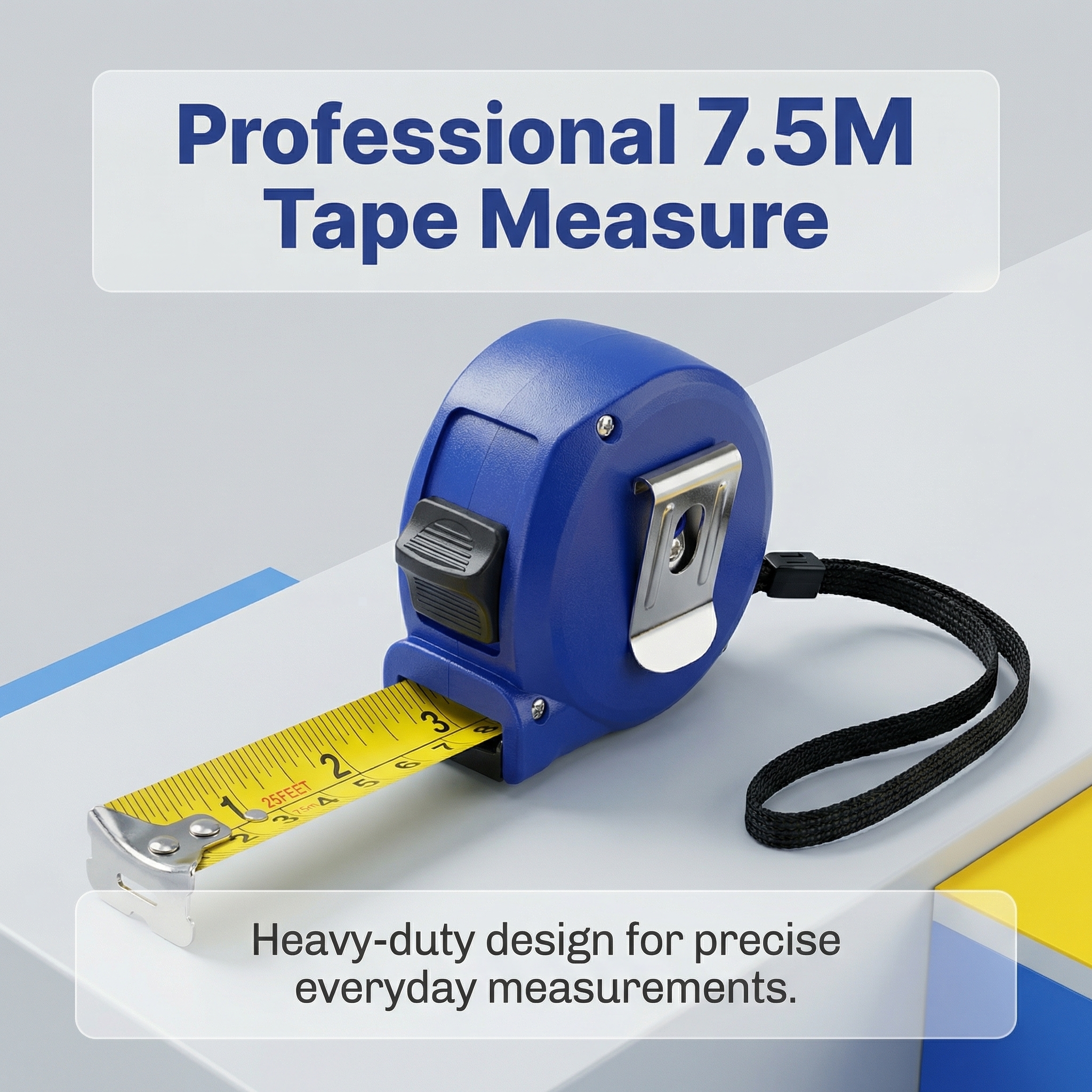 High Precision Self Lock Dual Color ABS Case Matte Wear Resistant Imperial Stainless Steel Blade Professional 5m Tape Measure image 2