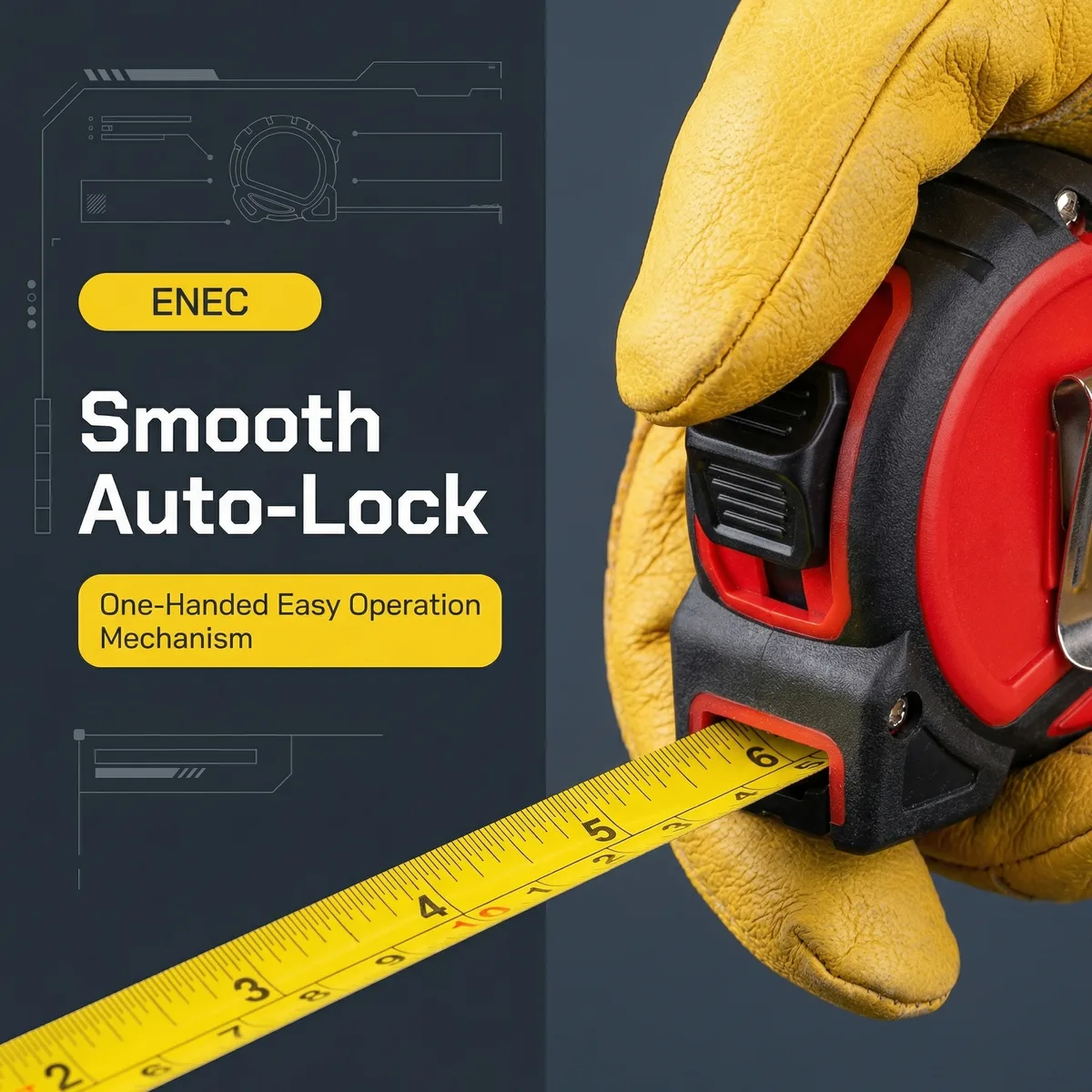 High Precision Self Lock Dual Color ABS Case Matte Wear Resistant Metric Imperial Stainless Steel Tape Measure image 5
