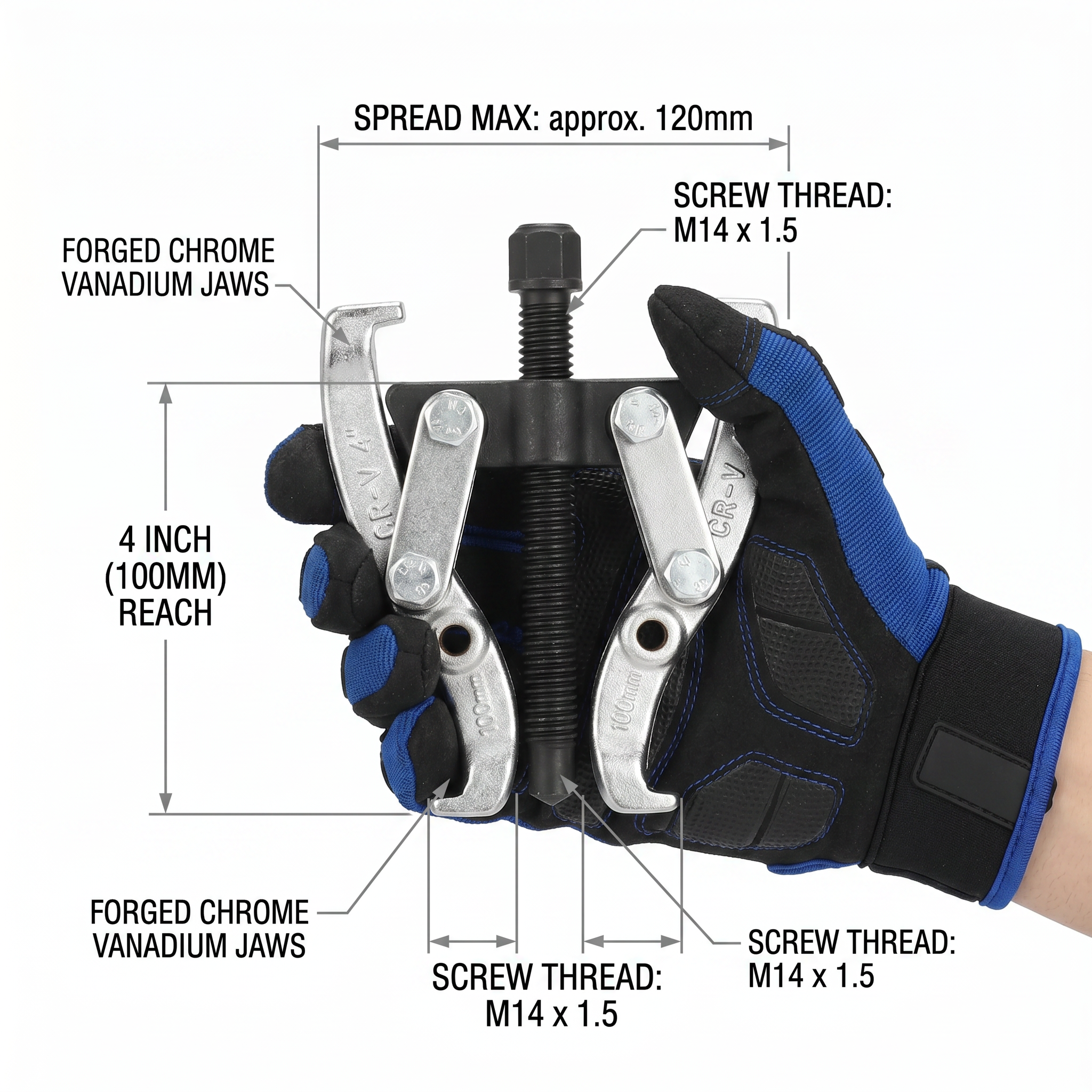 High Quality 3 Jaws Manual Gear Removal Tool 6" 8" Auto Car Bearing Puller DIY & Industrial Grade 1 Year Warranty image 2