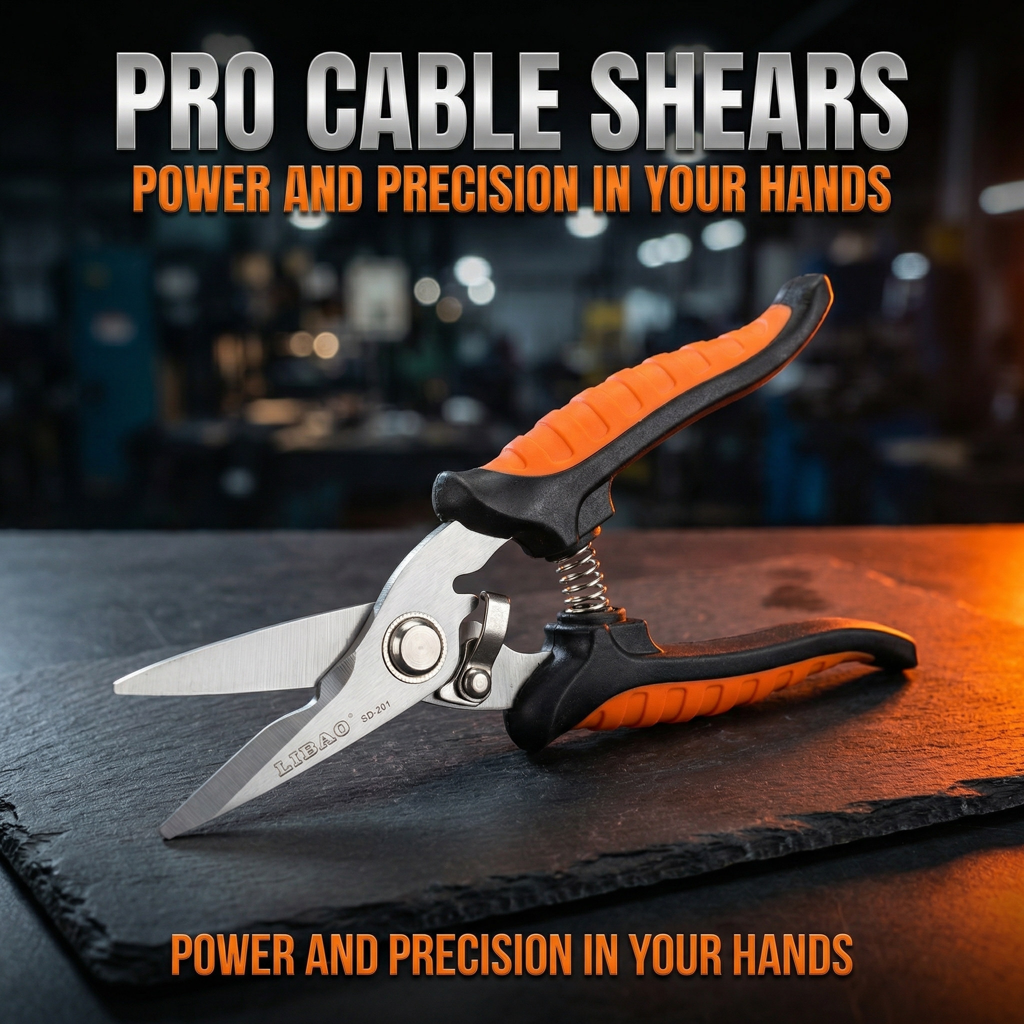 High Quality TRP Handle Manual Electrician Scissors Multi-Purpose Cutting Shearing Smooth Stainless Steel DIY Grade Sharp Tip image 4