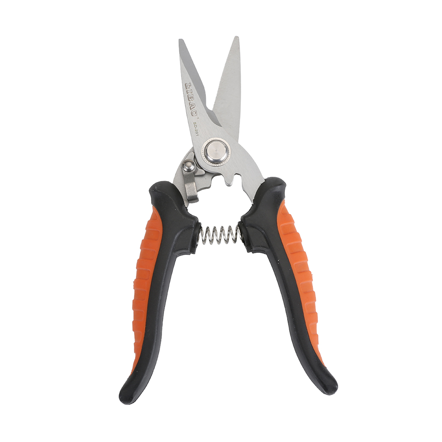 High Quality TRP Handle Manual Electrician Scissors Multi-Purpose Cutting Shearing Smooth Stainless Steel DIY Grade Sharp Tip image 5