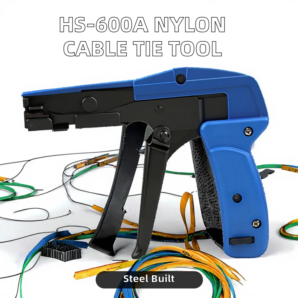 HS-600A Industrial Grade Nylon Cable Ties Gun Zip Tie Tensioning Tool Pliers Cable Cutter for Width 2.5~12mm image 3