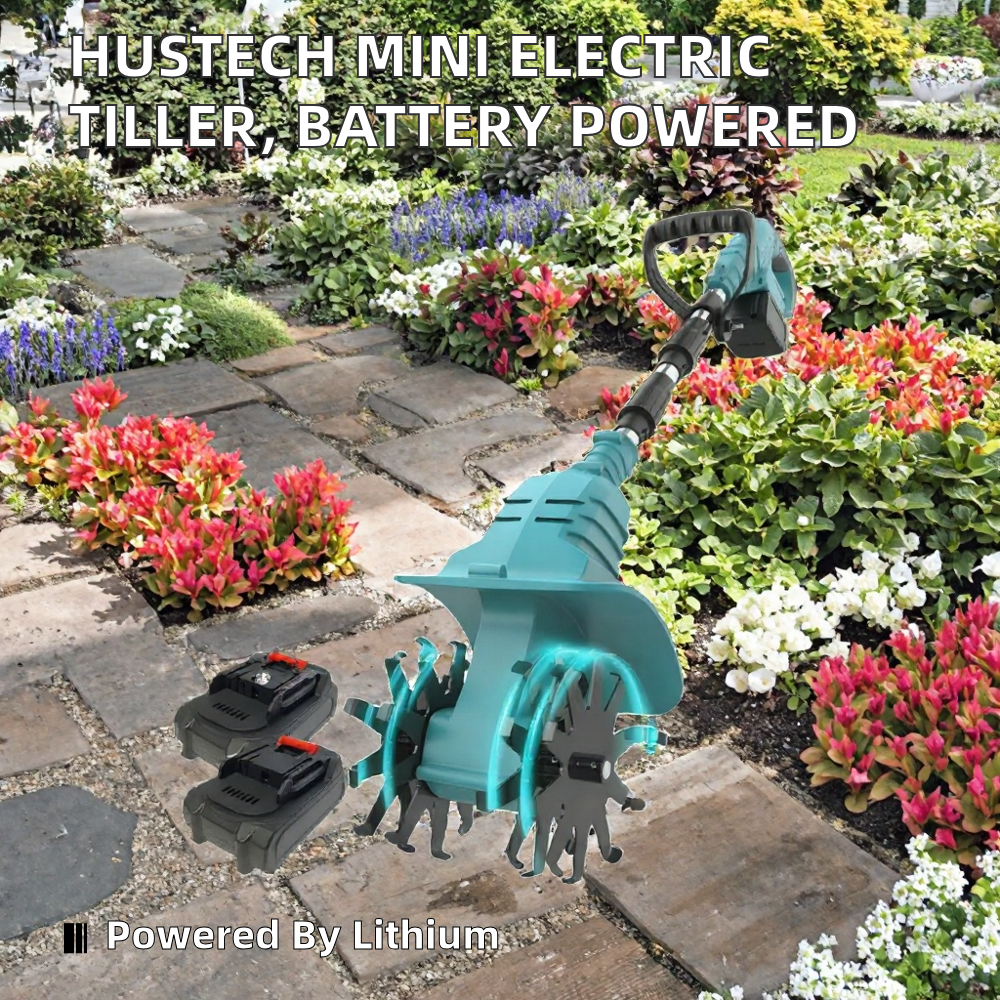 Hustech Cordless Rotary Tiller Brushless Mini Cultivator Handheld Soil Loosening Weeding Tool for Garden Planting image 2