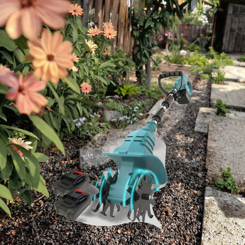 Hustech Cordless Rotary Tiller Brushless Mini Cultivator Handheld Soil Loosening Weeding Tool for Garden Planting image 3