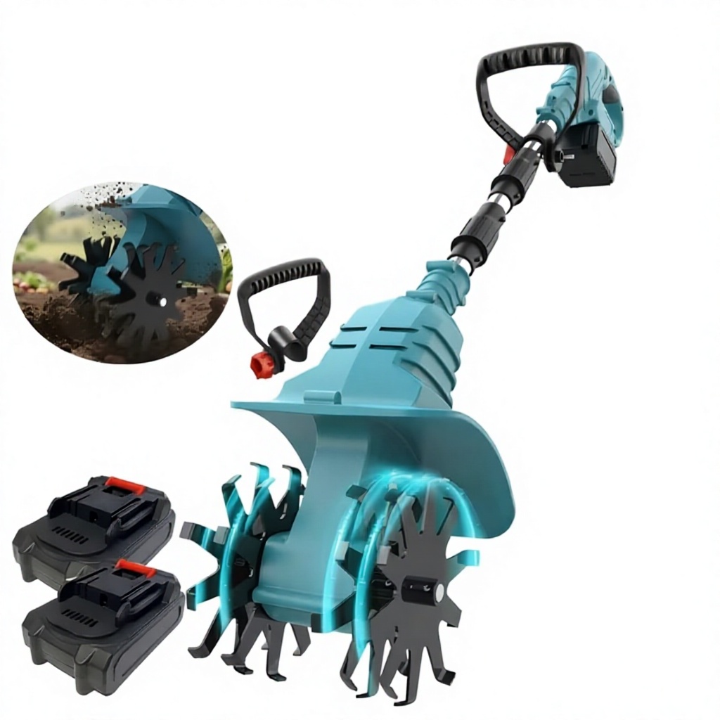 Hustech Cordless Rotary Tiller Brushless Mini Cultivator Handheld Soil Loosening Weeding Tool for Garden Planting image 4