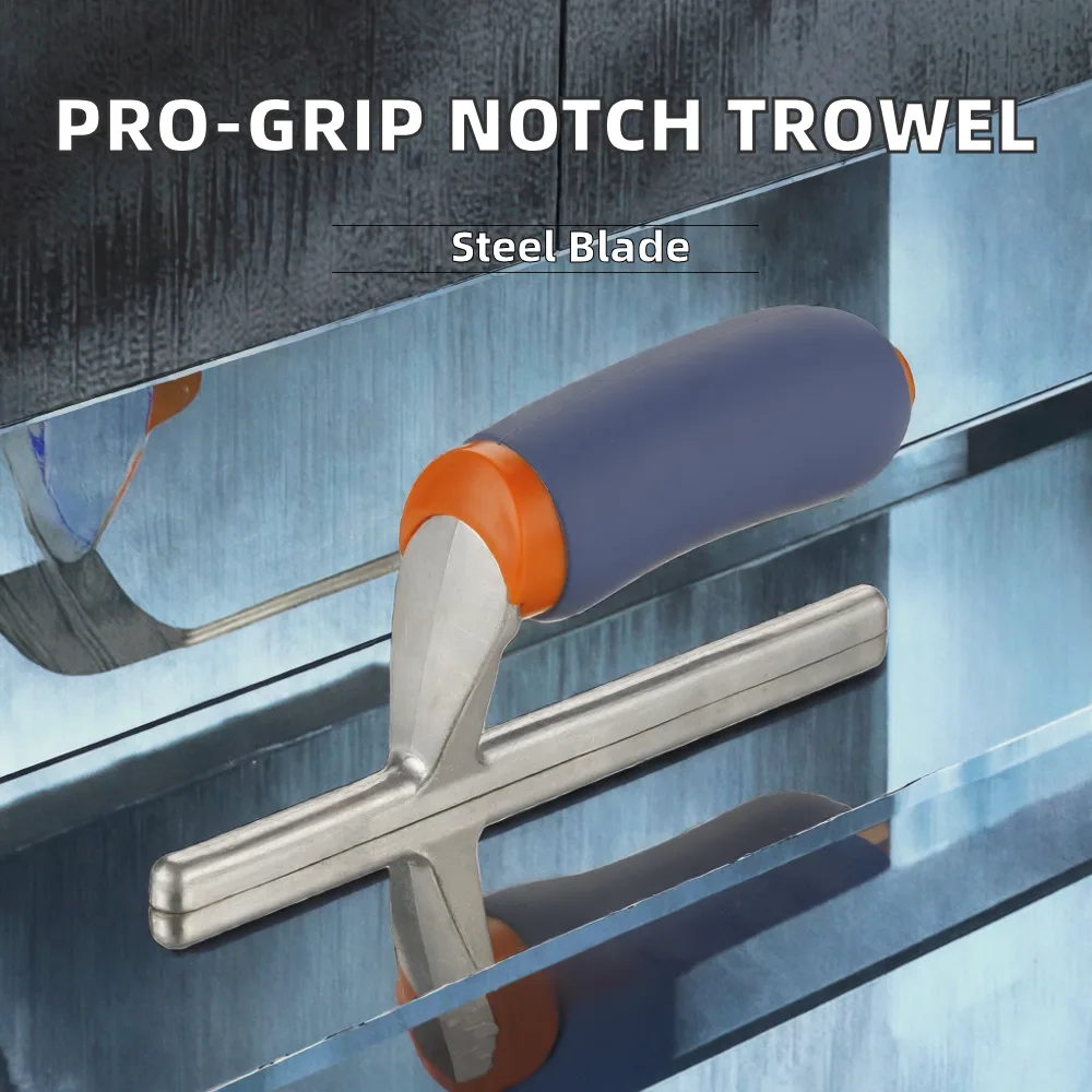 Industrial & DIY Grade Flat Margin Trowel 11 in Contoured Grip Cement Finishing Squared Sponge Rubber Blade Stainless Steel image 4