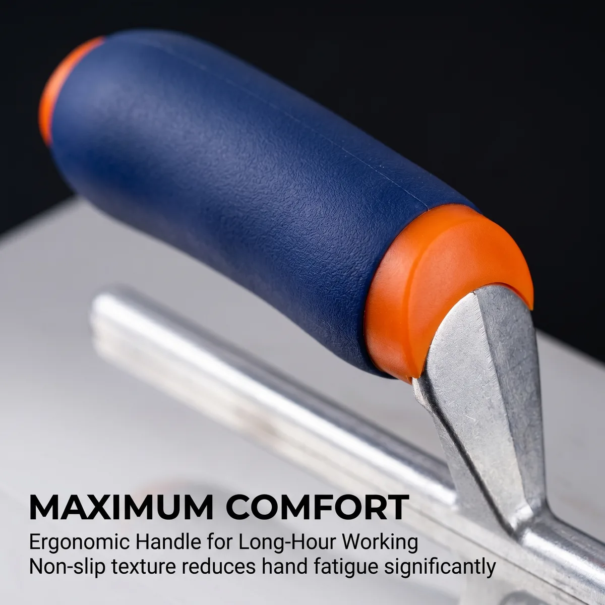 Industrial & DIY Grade Flat Margin Trowel 11 in Contoured Grip Cement Finishing Squared Sponge Rubber Blade Stainless Steel image 7