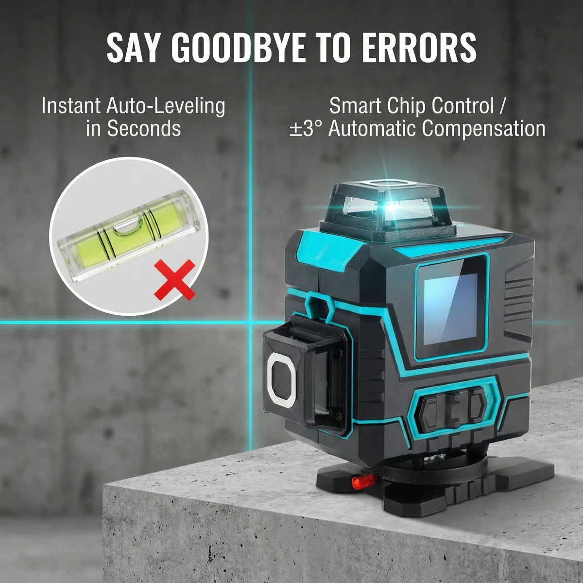 Industrial & DIY Grade Green Beam Cross Line 4-Dot Laser Level Tripod with Self-Leveling Pulse Mode for Picture Hanging Tiling image 4