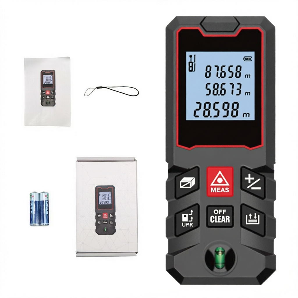 Industrial Grade 100M Laser Distance Meter 3-in-1 Digital Rangefinder Handheld Measuring Device for Building Decoration image 2