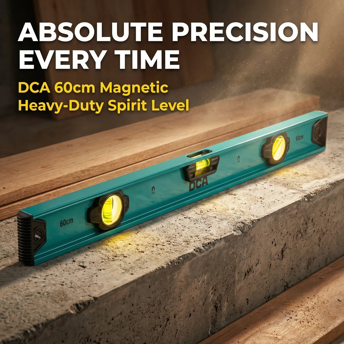 Industrial-Grade 600mm Spirit Level Other Accuracy 4-Point Magnet 45 Emission Angle 0.5mm Tile image 4