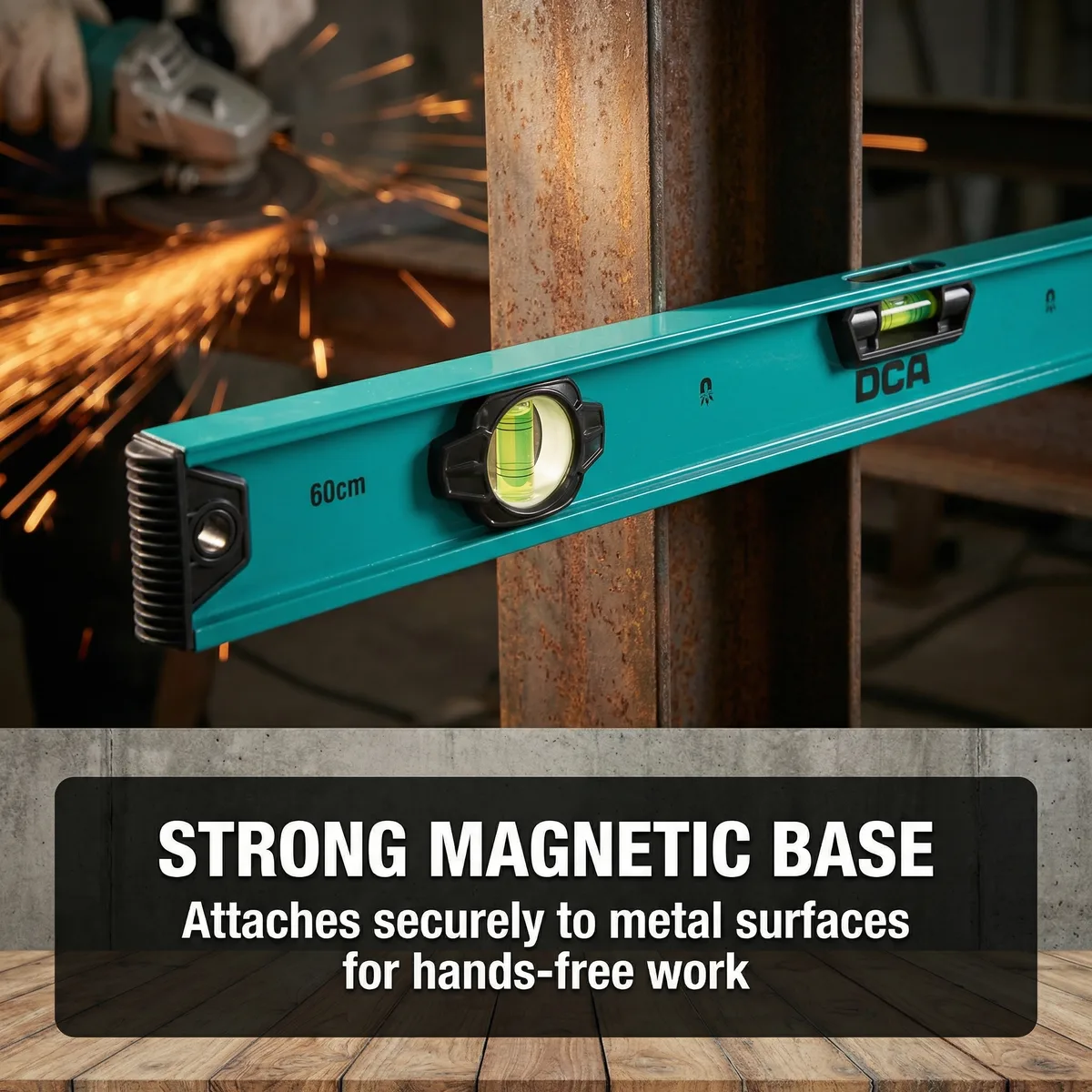 Industrial-Grade 600mm Spirit Level Other Accuracy 4-Point Magnet 45 Emission Angle 0.5mm Tile image 5