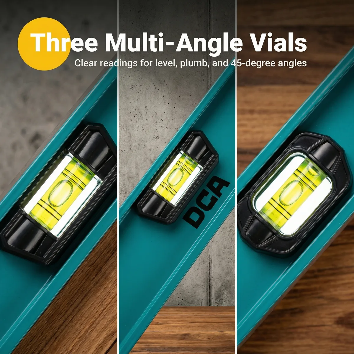 Industrial-Grade 600mm Spirit Level Other Accuracy 4-Point Magnet 45 Emission Angle 0.5mm Tile image 6