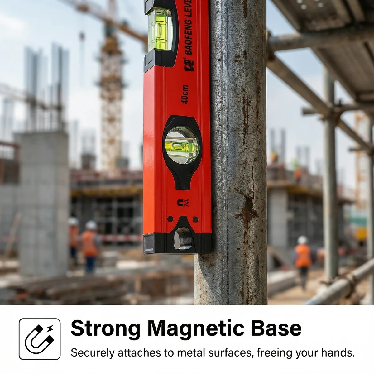 Industrial-Grade Aluminium 400mm Spirit Level 10mm Accuracy 4-Point Magnet 360 Emission Angle Tile Thickness Measurement image 5