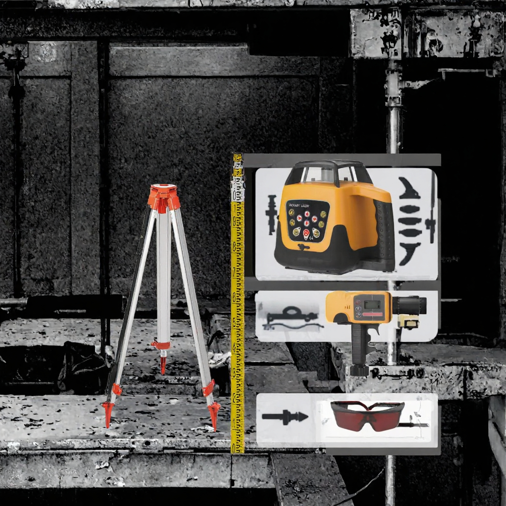 Industrial Grade Automatic Outdoor Rotary Self-Leveling 500m Laser Level Set Red Beam Tripod Measuring Tool Lithium Battery image 3