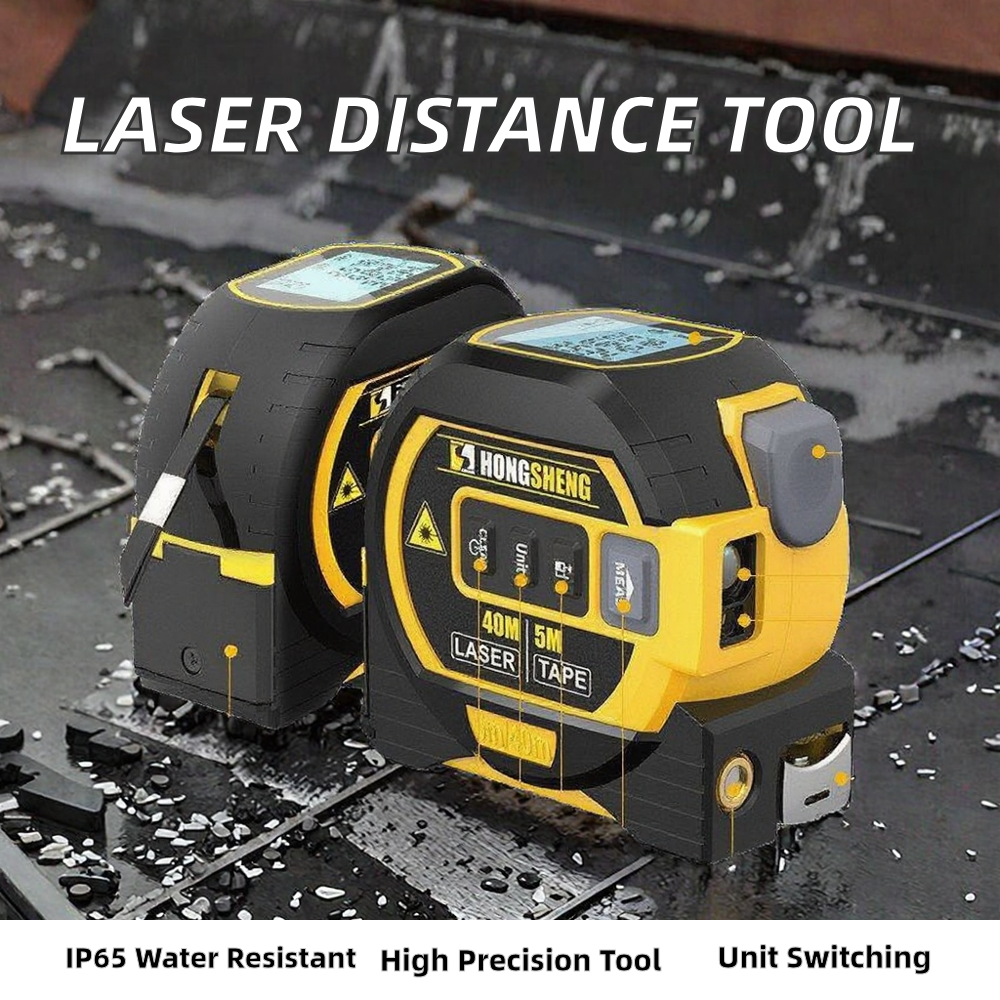 Industrial Grade Laser Distance Meter Range Finder with IP65 Waterproof M/In/Ft Units 40 Ft Max Range image 2
