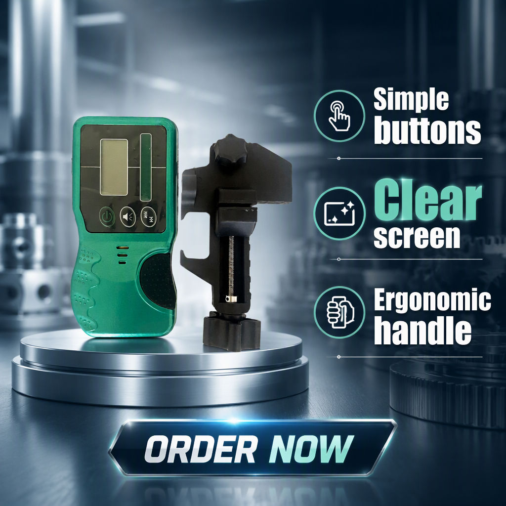 Industrial Grade Laser Receiver for Rotary Laser Level Use Red Laser Beam Detector with Electronic Self-Leveling image 4