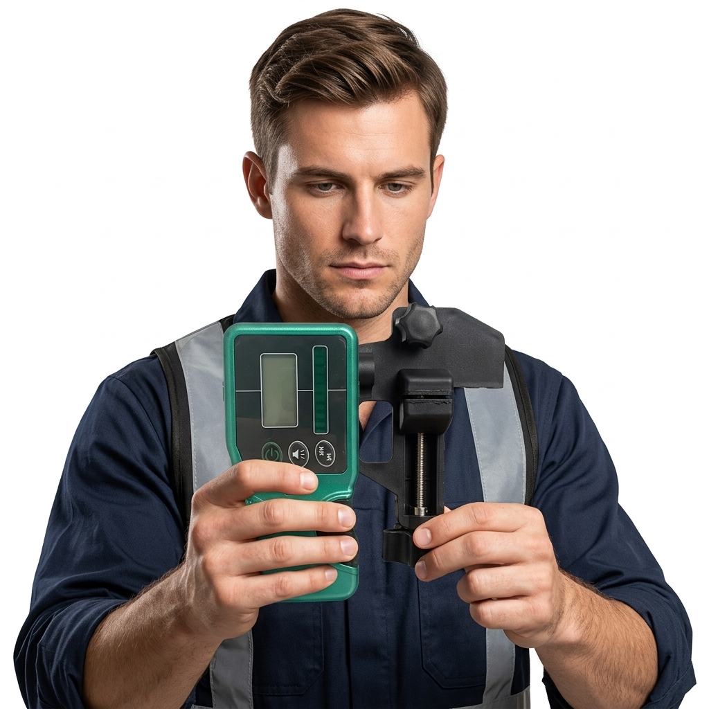 Industrial Grade Laser Receiver for Rotary Laser Level Use Red Laser Beam Detector with Electronic Self-Leveling image 5