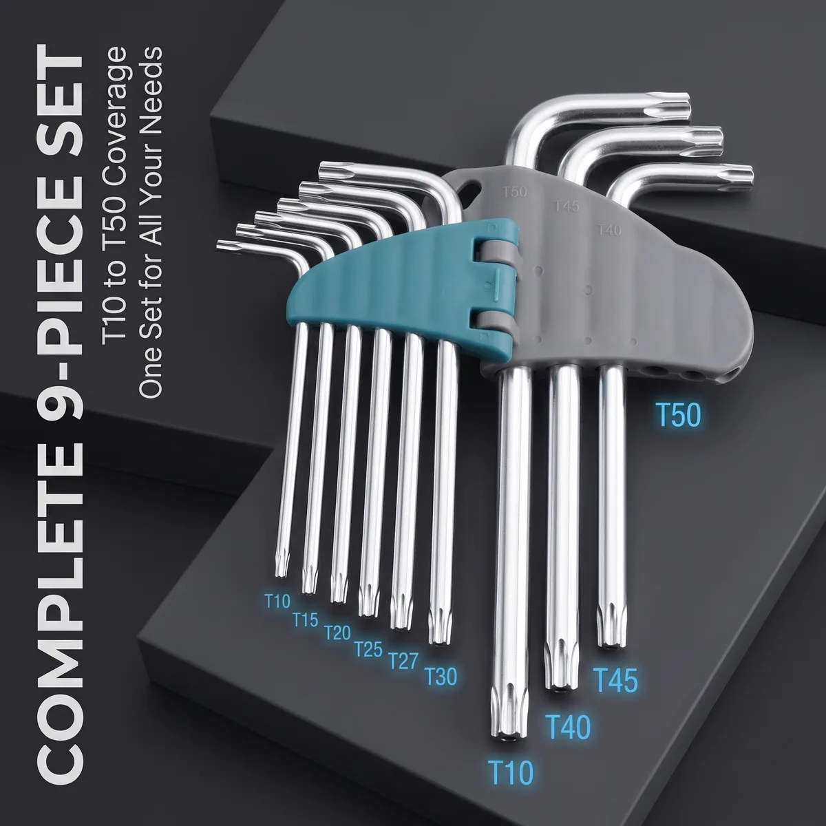 Industrial Grade Metric Torx Allen Wrench Set with Chrome Vanadium Steel Plastic Handle Ball End 2mm 10mm 20mm Length Starline image 4