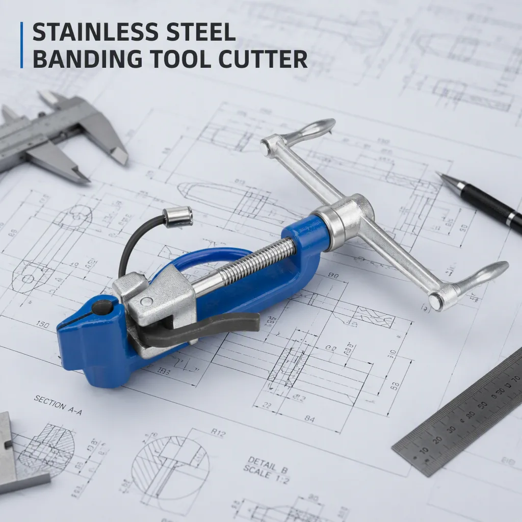 Industrial Stainless Steel Banding Tool Cutter Manual Strapping Tensioner for FTTH Aerial ADSS OPGW 16-20mm Strap OEM/ODM image 3