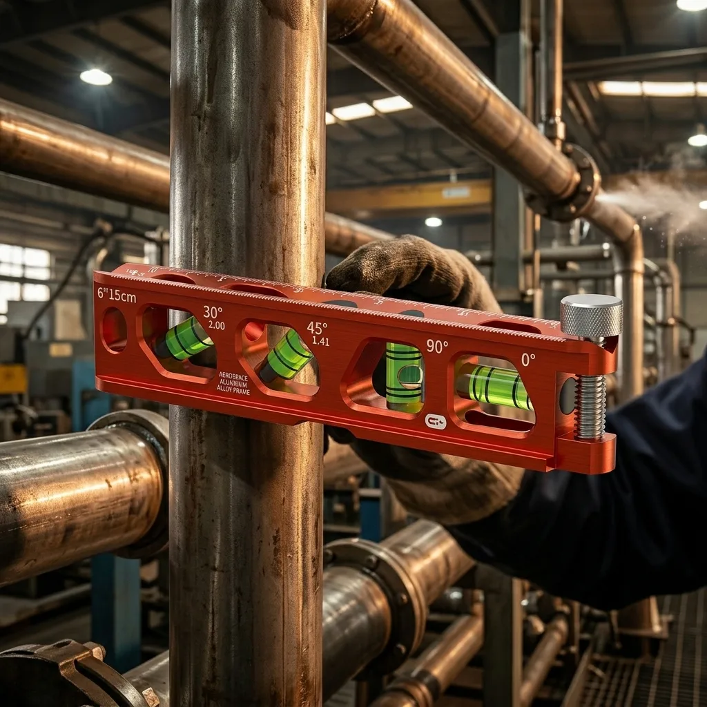 Industrial Torpedo Level Magnetic 4-Vial Set for Pipe Bending & V-Groove Klein Tools 935AB4V image 7