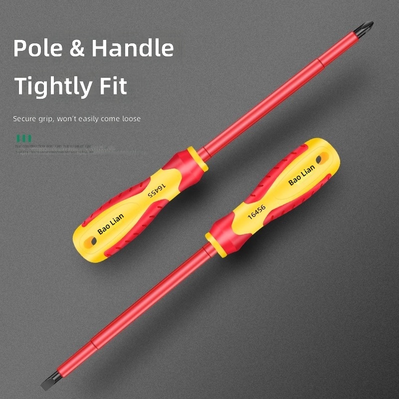 Insulated Phillips Flathead Strong Magnetic Extra-Hard Screwdriver Set of 2 Home Use Electrician's Tool Sizes 4100mm 5125mm image 5