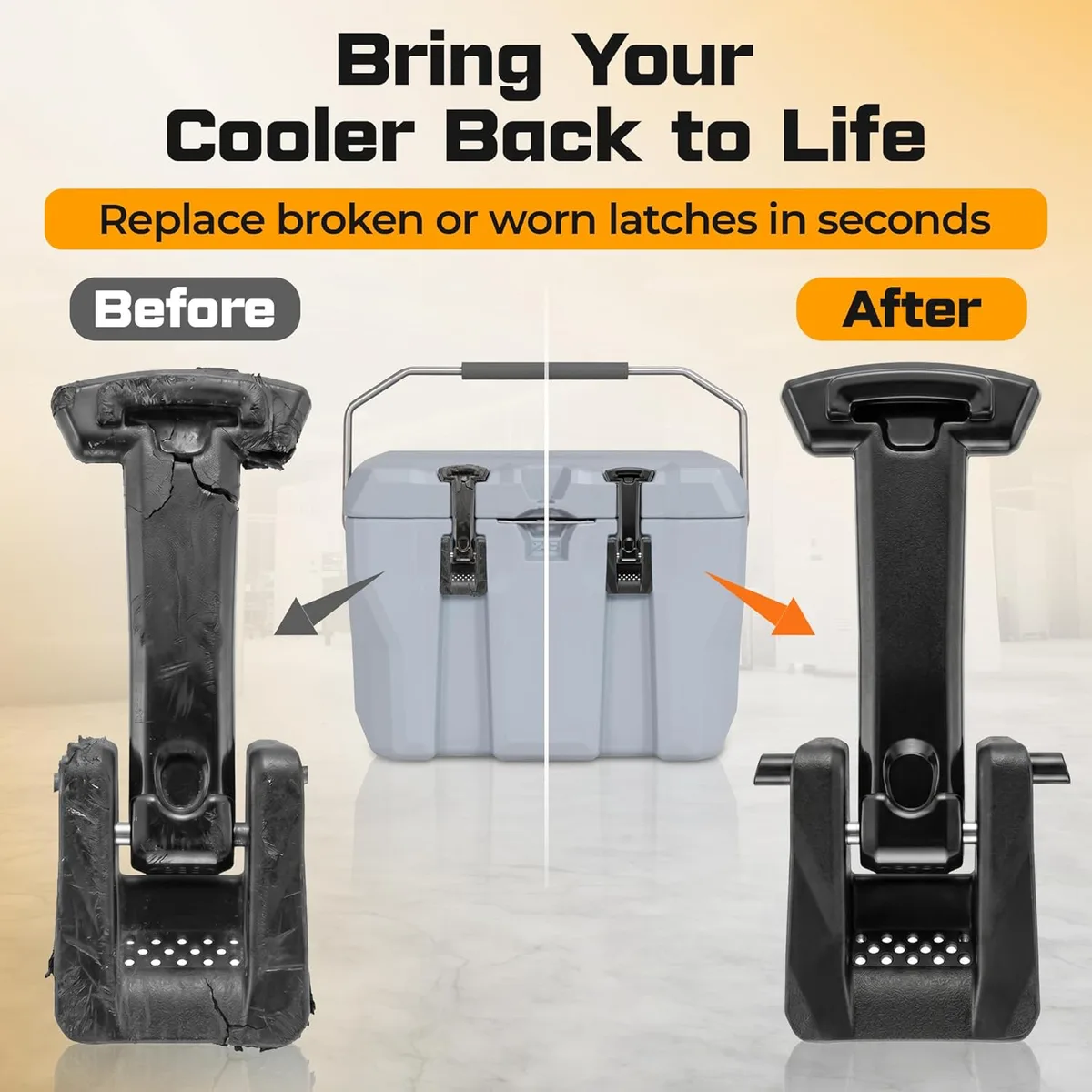 Jmoe Replacement Cooler Latches for Hard-Sided Coolers Rubber Polymer Material 2-Pack (Made in China) image 3