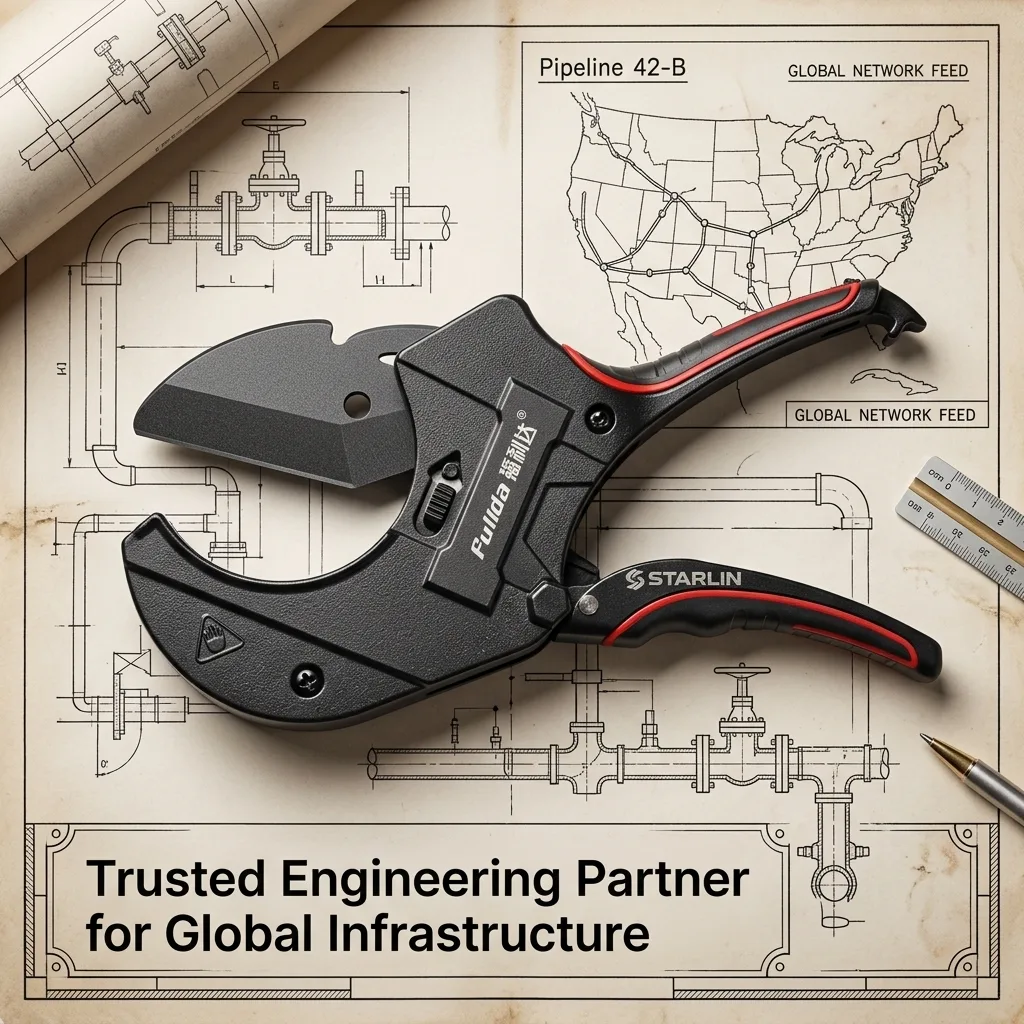 JNDO Aluminum Alloy Handle Scissors Pipe Cutter SK5 Carbon Steel Clamp-On PPR PVC Industrial Professional 42mm 63mm 75mm Ratchet image 7