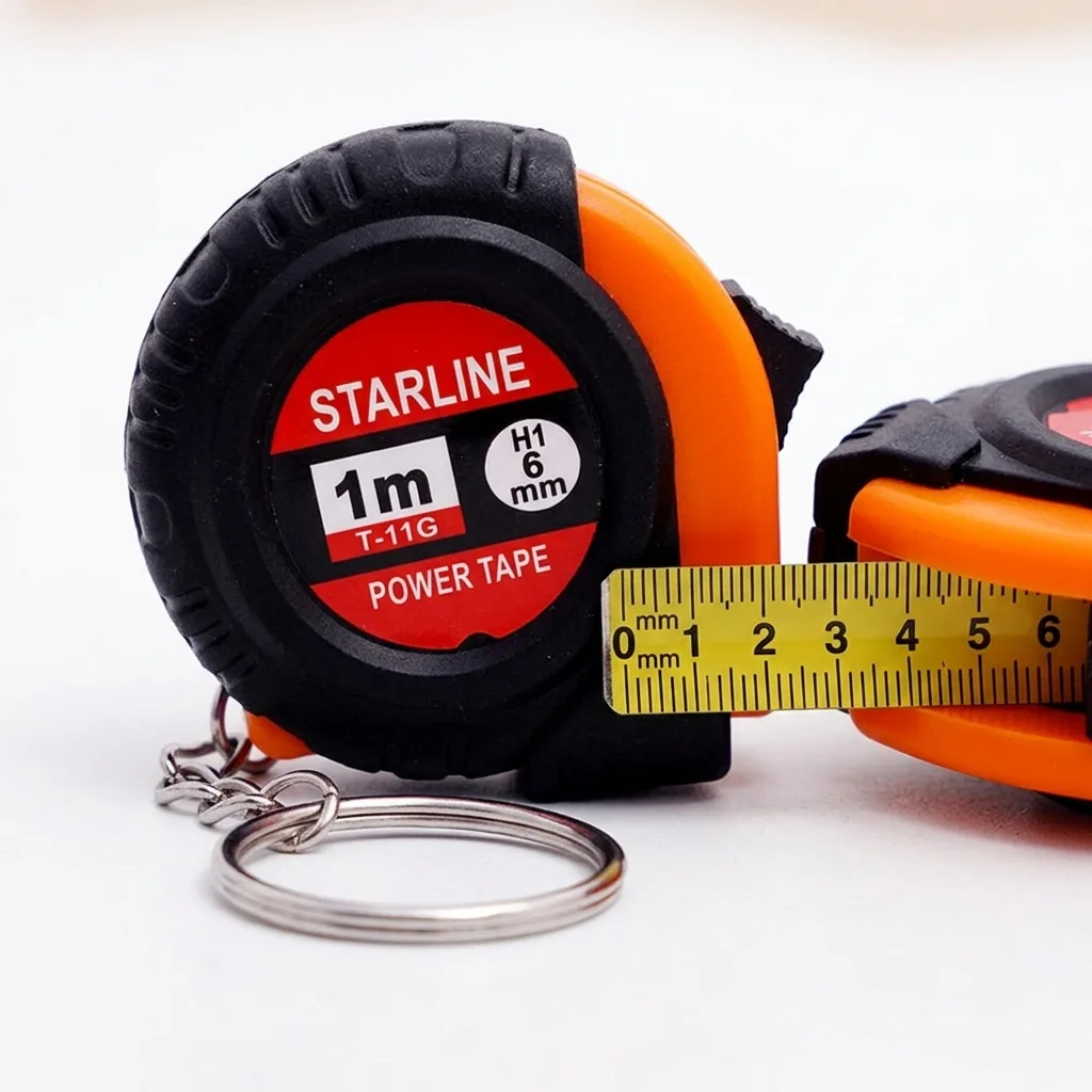 JS 1 Meter 3ft High-Precision Automatic Steel Mini Tape Measure Metric System Promotion Key Chain Custom Logo Company Gift image 2